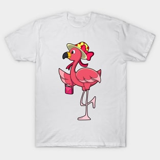 Flamingo with Handbag & Hat T-Shirt